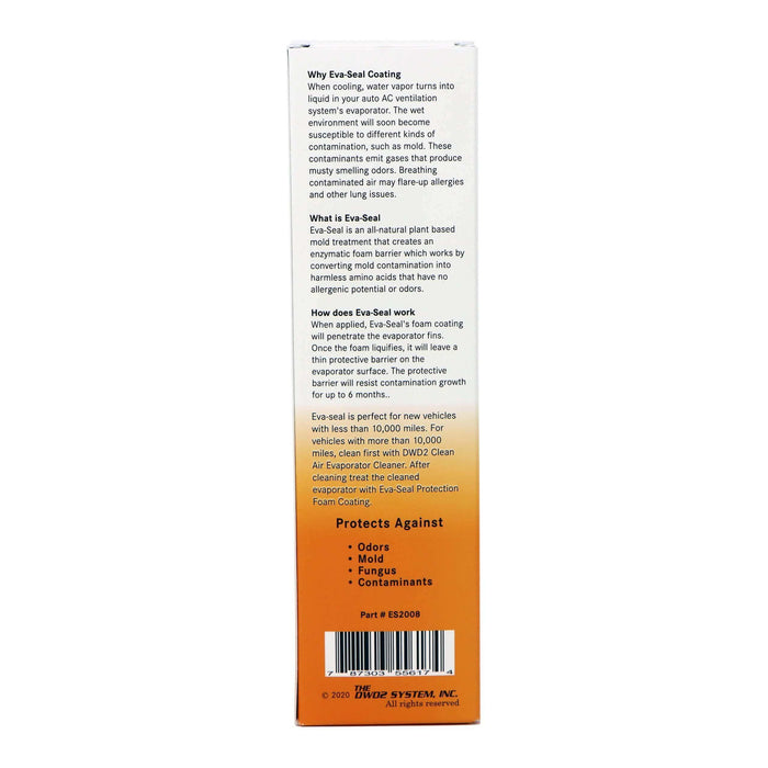 Eva-Seal - Enzymatic Protective A/C Evaporator Coating 8 oz. Back of Box